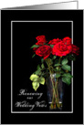 Wedding Vows - Renewal - Vase Red Roses - Romantic card