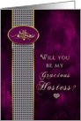 Hostess- Bridal Party Invitation - Purple - Diamonds (Faus) - Gold (faux) card