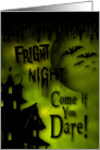 Halloween - Fright Night - Party Invitation - Green - Bats - Blood card