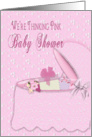 Baby Shower - Thinking Pink - Invitation - Bassinet card