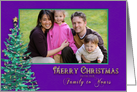 Christmas Tree Photo Card - Purple/Teal - Our Family to Yours card