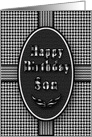 Birthday, Son, Abstract Black, White Patterns card