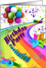 Birthday Invitation - Balloons - Paint Roller - Splattered Paint - Spin Wheels card