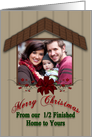 Christmas, House, photo insert, 1/2 finished card