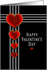 Valentine’s Day, Red Ornate Hearts on Black Background card