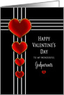 Valentine’s Day, Godparents, Red Onate Hearts with Gold Trim card