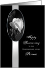 Anniversary - Parents - -Black & White - White Rose card