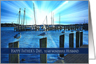 Father’S Day, Husband, Seagulls Perched on Bulkheads at Marina, Sunset card