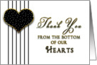 Thank You - Polka Dot Heart - Gold/Black card