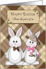 EASTER, From the Pair of us, Bunny Couple Dressed-up card