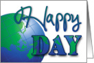 Happy Earth Day - World, Holiday, White Background card