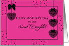Mother’s Day, Daughter, Fuchsia and Black Designs card
