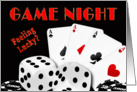game Night Invitation - Cards, Dice, Chips - Poker card