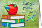 Thank You Teacher, Bookworm in Apple on Books card