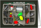 Father’s Day, Husband, Fishing Tackle Box filled with Sinkers and Line card