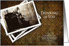 Thinking of You, Blank, Vintage Photos of Camera on Antique Wallpaper card