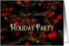 HOLIDAY PARTY - INVITATION, in red and gold sparkle card