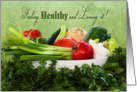 Feeling Healthy - Blank Note Card - vegetables card