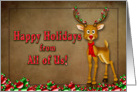 Happy Holidays - Reindeer - Decorations card