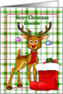 Christmas, Grandson, Cute Reindeer with decorated Antlers card