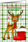 Christmas, Granddaughter, Happy Reindeer with Decorated Antlers card