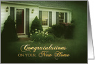 Congratulations on New Home, Dream-like Image of Home in Green card