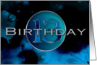 13th BIRTHDAY PARTY INVITATION - ABSTRACT BLUES card