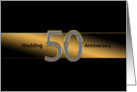 50th Wedding Anniversary - INVITATION - Gold/Faux Diamond card