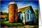 Vintage Silo and Barn - Blank Note Card - Country card