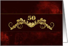 50th Wedding Anniversary - Gold Ornate Trim card