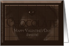 Valentine’s Day, Chocolate Candy Bar, Sweetie card