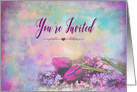 Invitation, Elegance,Tulips, Lilacs in Shades of Purple card