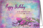 Birthday, Sister, Floral Elegance with Purple Tulips and Lilacs card