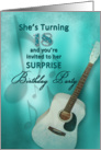 18th Birthday Party Invitation (Surprise - Guitar) card