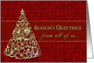 Season’s Greetings - FROM ALL OF US - Red (Foil -Faux) Gold - Business card