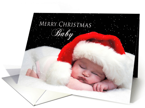 Merry Christmas Baby, Baby Sleeping with Santa Hat card (1006811)