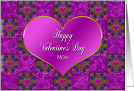 Valentine’s Day, Mom, Purple Ornate Hearts card