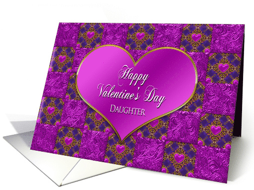 Valentine's Day, Daughter, Purple Ornate Hearts card (1013471)