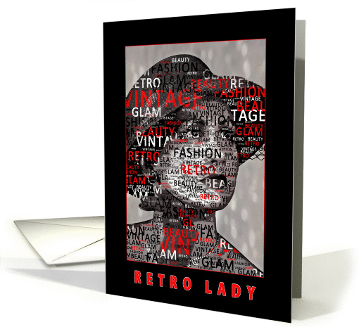Retro Lady/Abstract/Text Blank card (1017477)