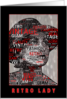 Retro Lady/Abstract/Text Blank Card