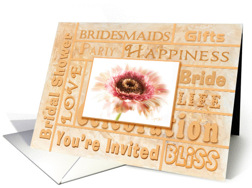 BRIDAL PARTY Inviation - Peach floral card (1021431)