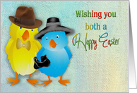 Happy Easter - Both of You - Dress-up Chicks card