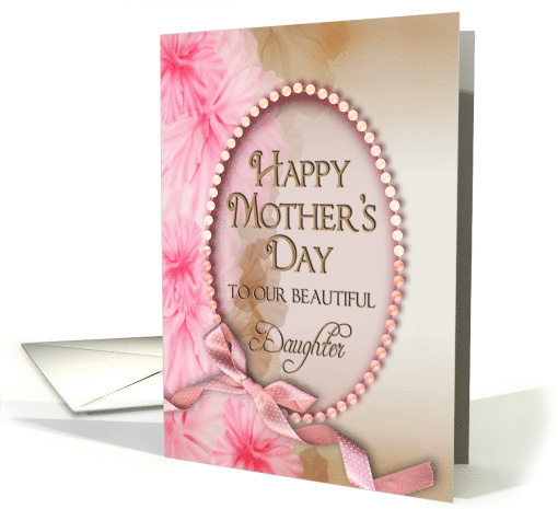 Mother's Day, Daughter, Pink Delicate Flowers with Beaded... (1053709)