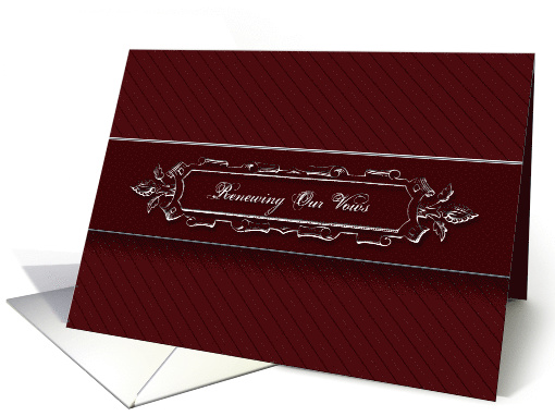 RenewingWeddingVows - Silver Burgandy - Elegant card (1065017)