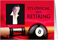 RETIREMENT - INVITATION - SURPRISE - BILLIARDS - PHOTO INSERT card