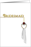 BRIDESMAID REQUEST - HEART/RED ROSE card
