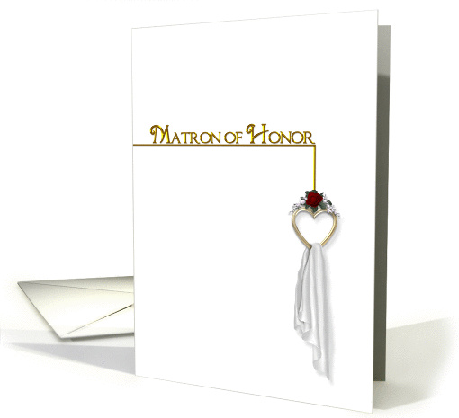 MATRON OF HONOR REQUEST - HEART/RED ROSE card (1077974)