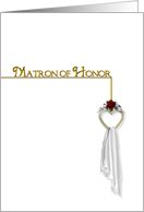 MATRON OF HONOR REQUEST - HEART/RED ROSE card