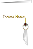 MAID OF HONOR REQUEST - HEART/RED ROSE card