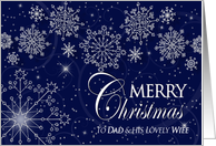 Christmas - Dad and His Wife - Navy/Snowflakes card